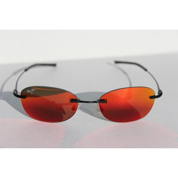 MAUI JIM Aki Aki POLARIZED Sunglasses RM333-2M Black/Hawaii Lava NEW - Picture 4 of 12